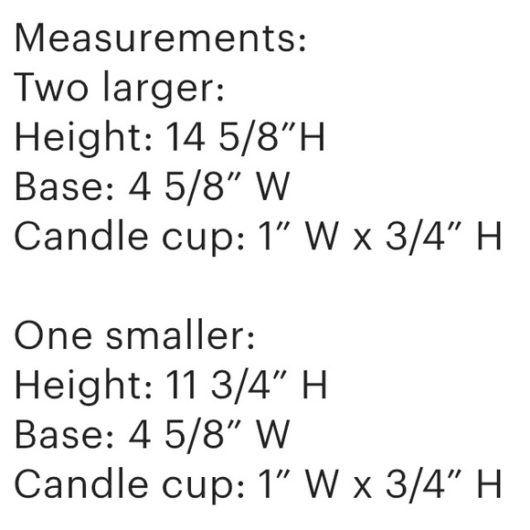 Three Wood Metal Distressed Candlesticks - Picture 9 of 9